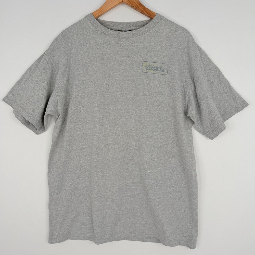 VTG Woolrich Think Outside Mountain Graphic 90s T-Shirt Heather Made In U.S.A M